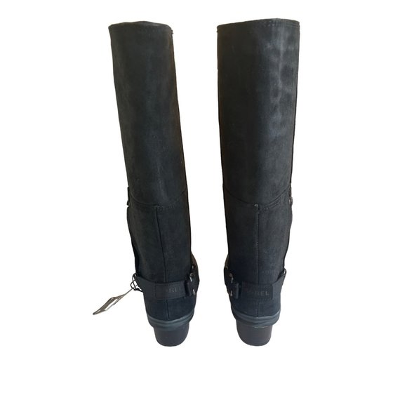 NWT Sorel Grill Slimboot Tall Leather Riding Boots Waterproof Snow Black Buckle - Picture 7 of 14